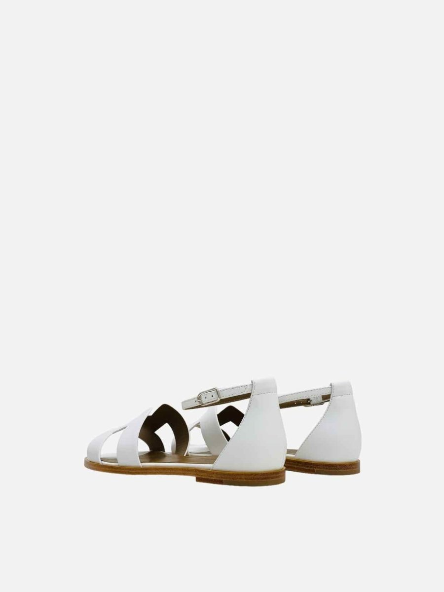 Pre-loved HERMES Santorini Blanc Sandals from Reems Closet
