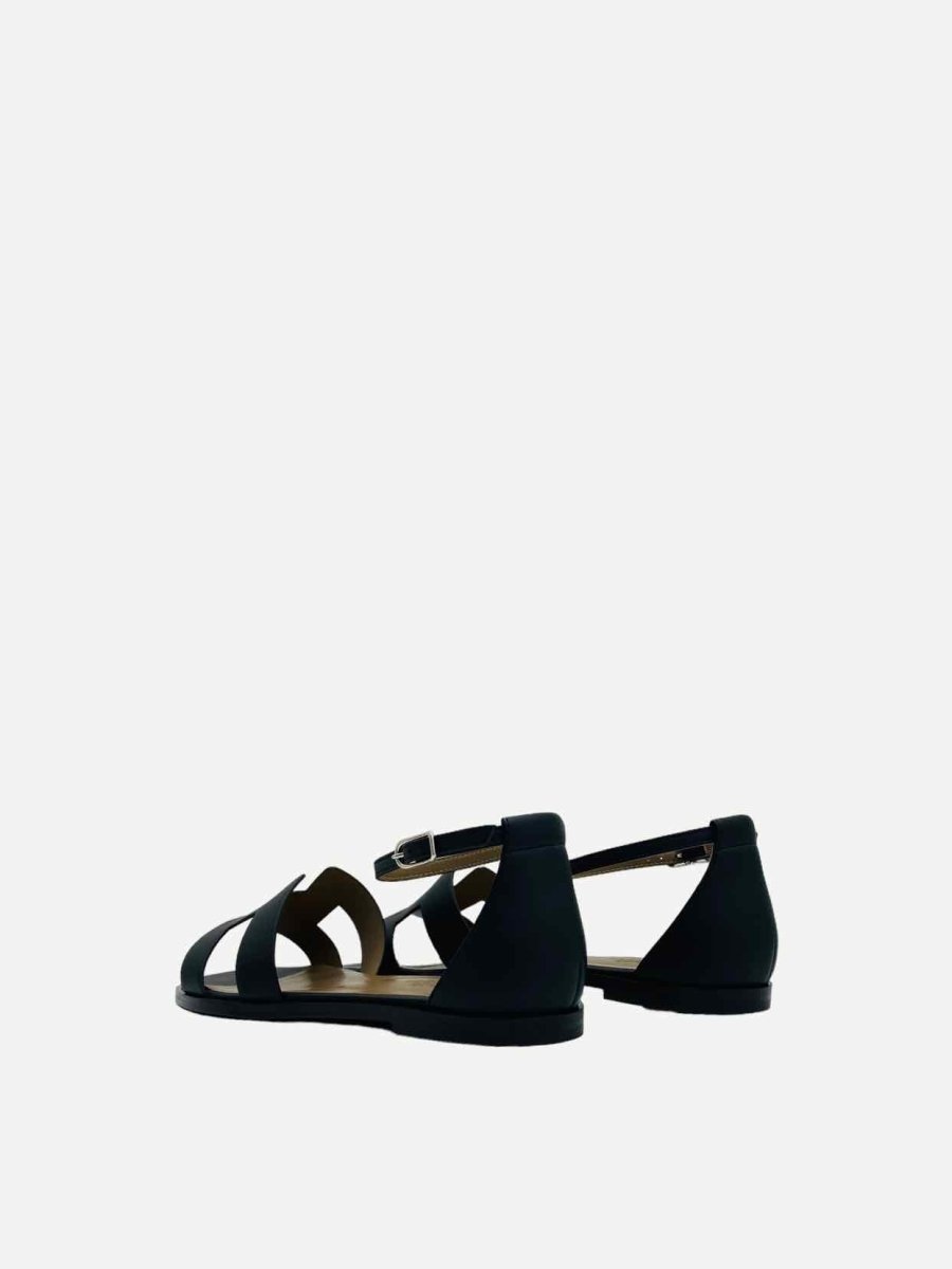 Pre-loved HERMES Santorini Noir Sandals from Reems Closet