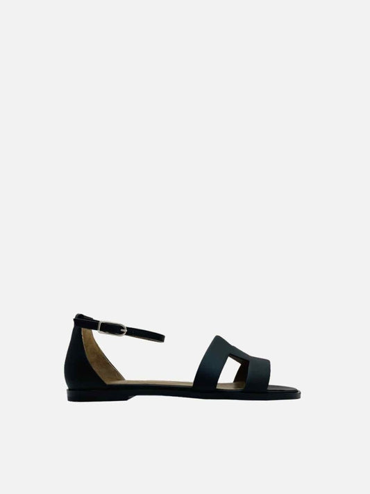 Pre-loved HERMES Santorini Noir Sandals from Reems Closet