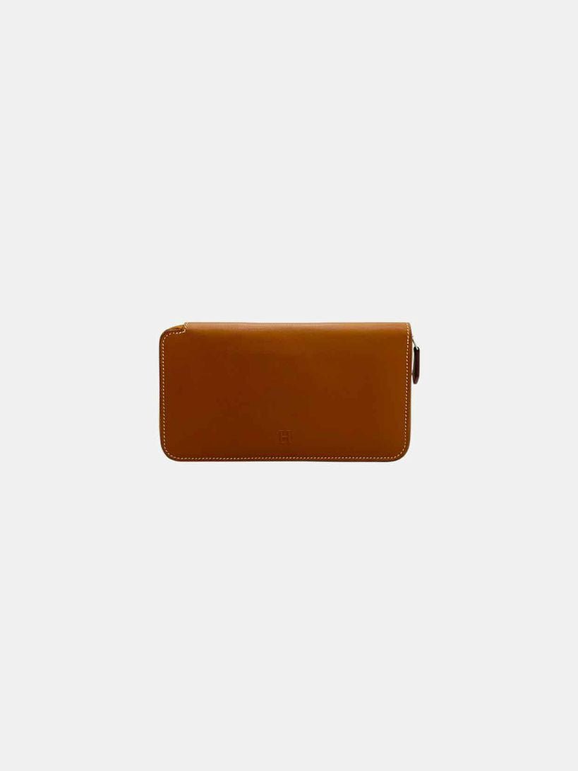 Pre - loved HERMES Silk'In Gold Continental Wallet at Reems Closet