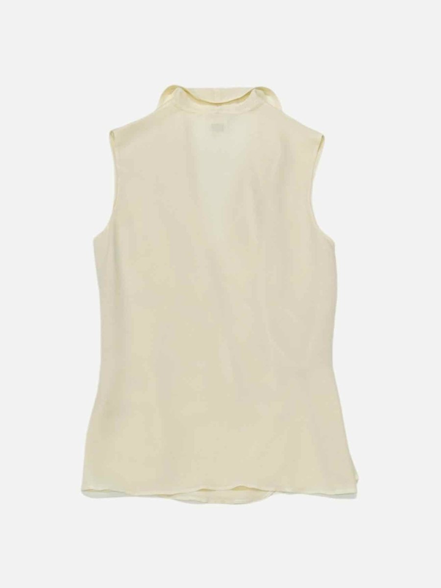 Pre - loved HERMES Sleeveless Cream Size US 8 Top at Reems Closet