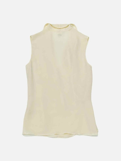 Pre - loved HERMES Sleeveless Cream Size US 8 Top at Reems Closet