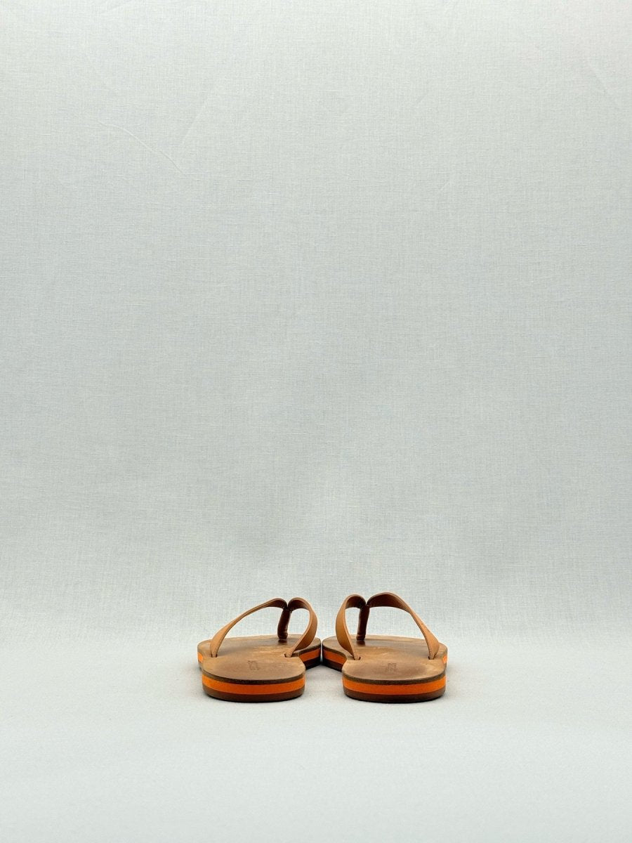 Pre - loved HERMES Summer Thong Tan Size EU 37.5 Flats at Reems Closet