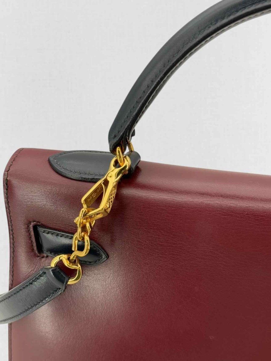 Pre-loved HERMES Vert Fonce, Rouge H, Blue Marine Top Handle at Reems Closet