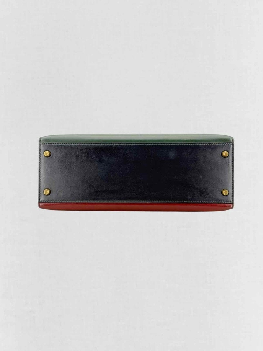 Pre-loved HERMES Vert Fonce, Rouge H, Blue Marine Top Handle at Reems Closet