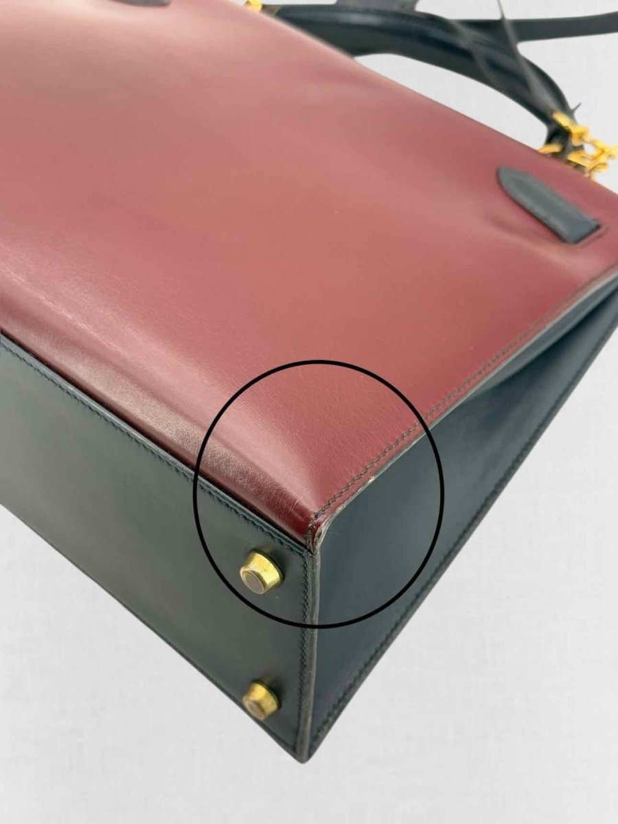 Pre-loved HERMES Vert Fonce, Rouge H, Blue Marine Top Handle at Reems Closet