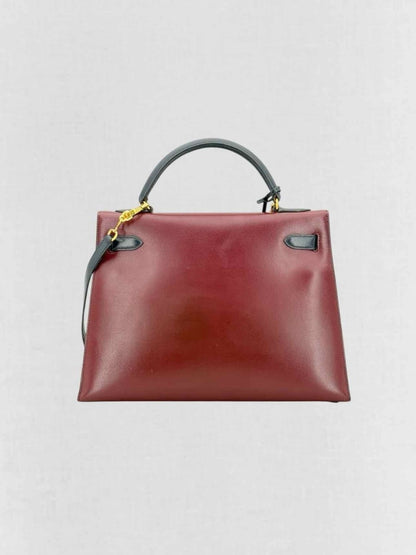 Pre-loved HERMES Vert Fonce, Rouge H, Blue Marine Top Handle at Reems Closet