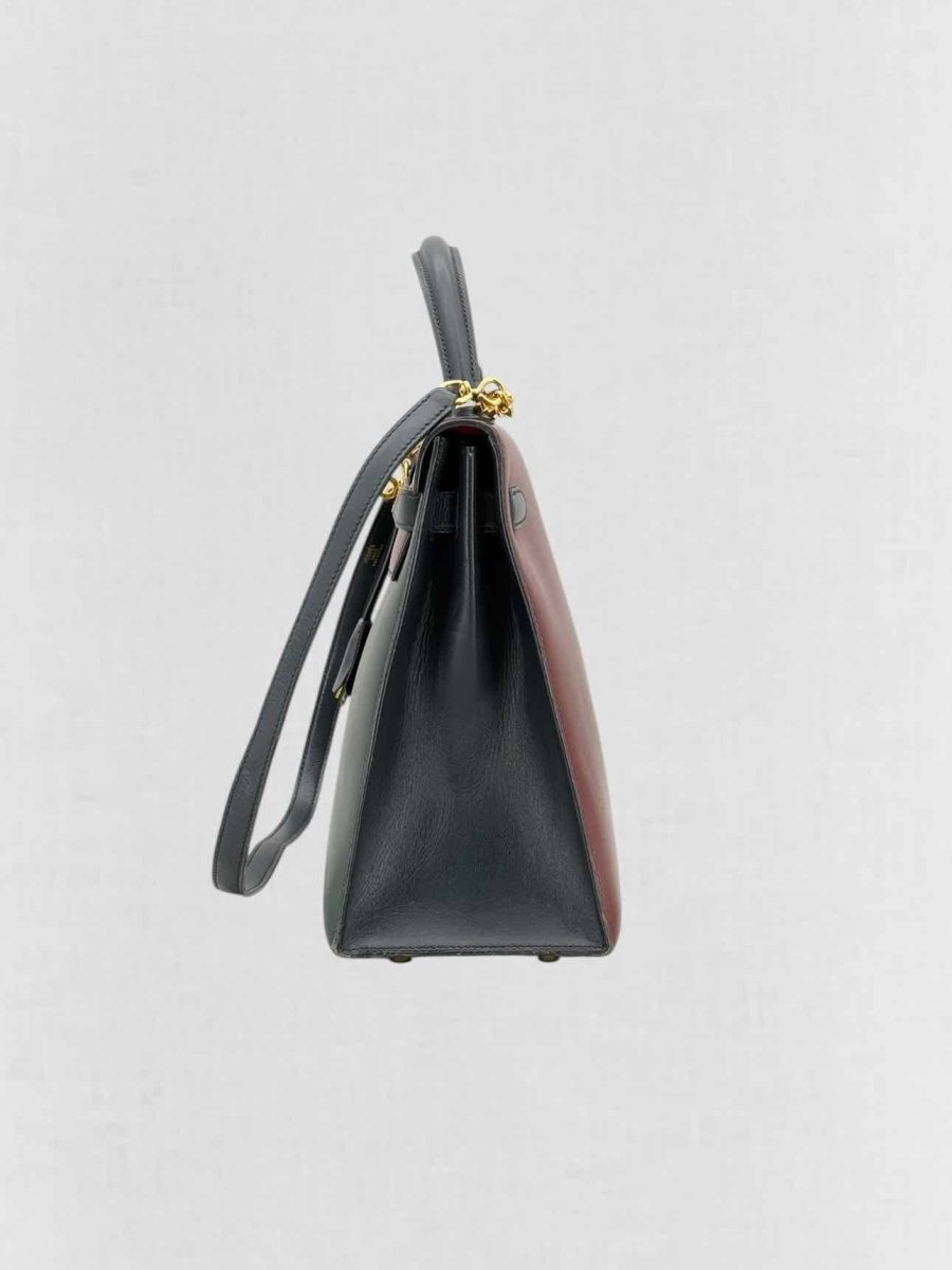 Pre-loved HERMES Vert Fonce, Rouge H, Blue Marine Top Handle at Reems Closet