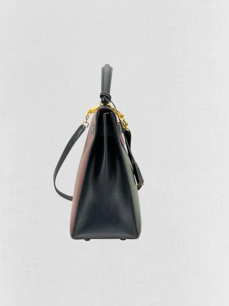 Pre-loved HERMES Vert Fonce, Rouge H, Blue Marine Top Handle at Reems Closet
