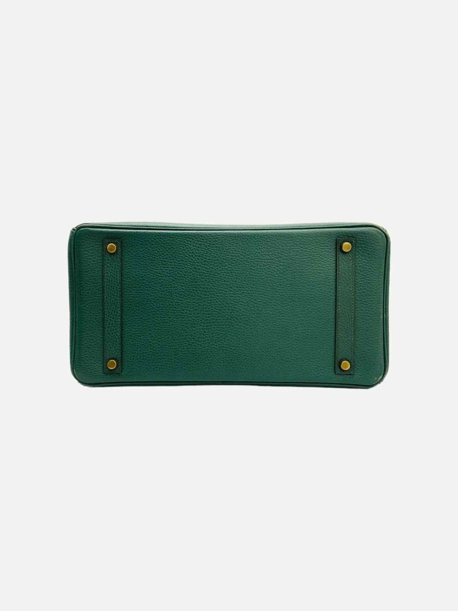 Pre - loved HERMES Vintage Green Top Handle at Reems Closet