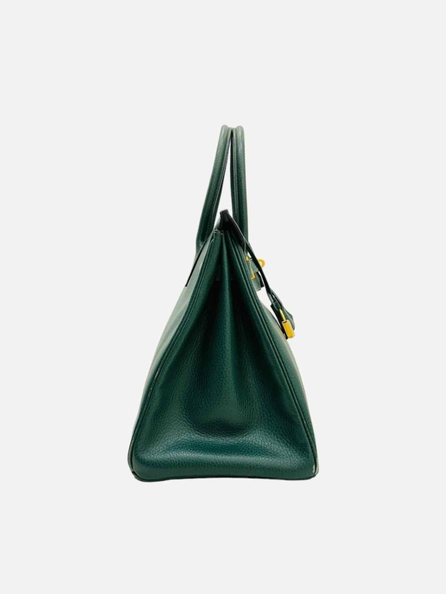 Pre - loved HERMES Vintage Green Top Handle at Reems Closet