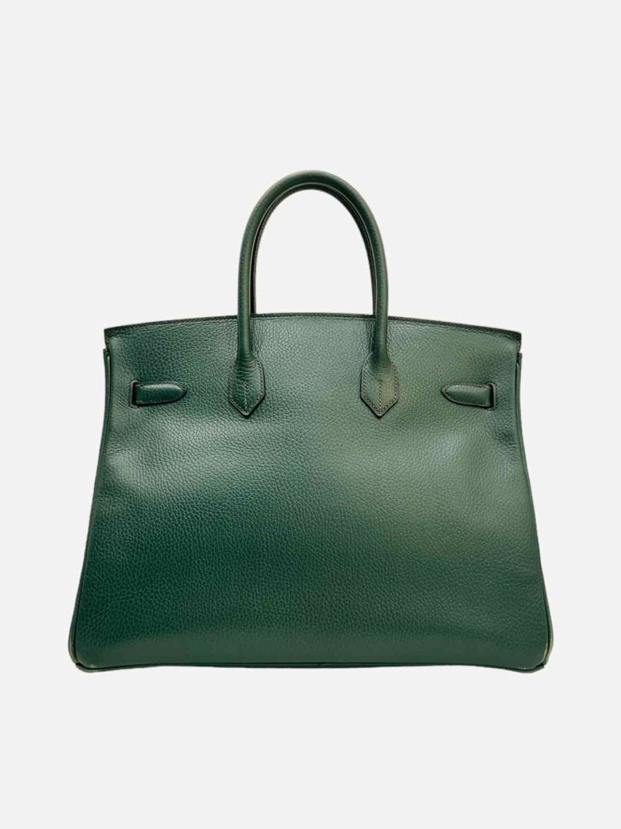 Pre - loved HERMES Vintage Green Top Handle at Reems Closet