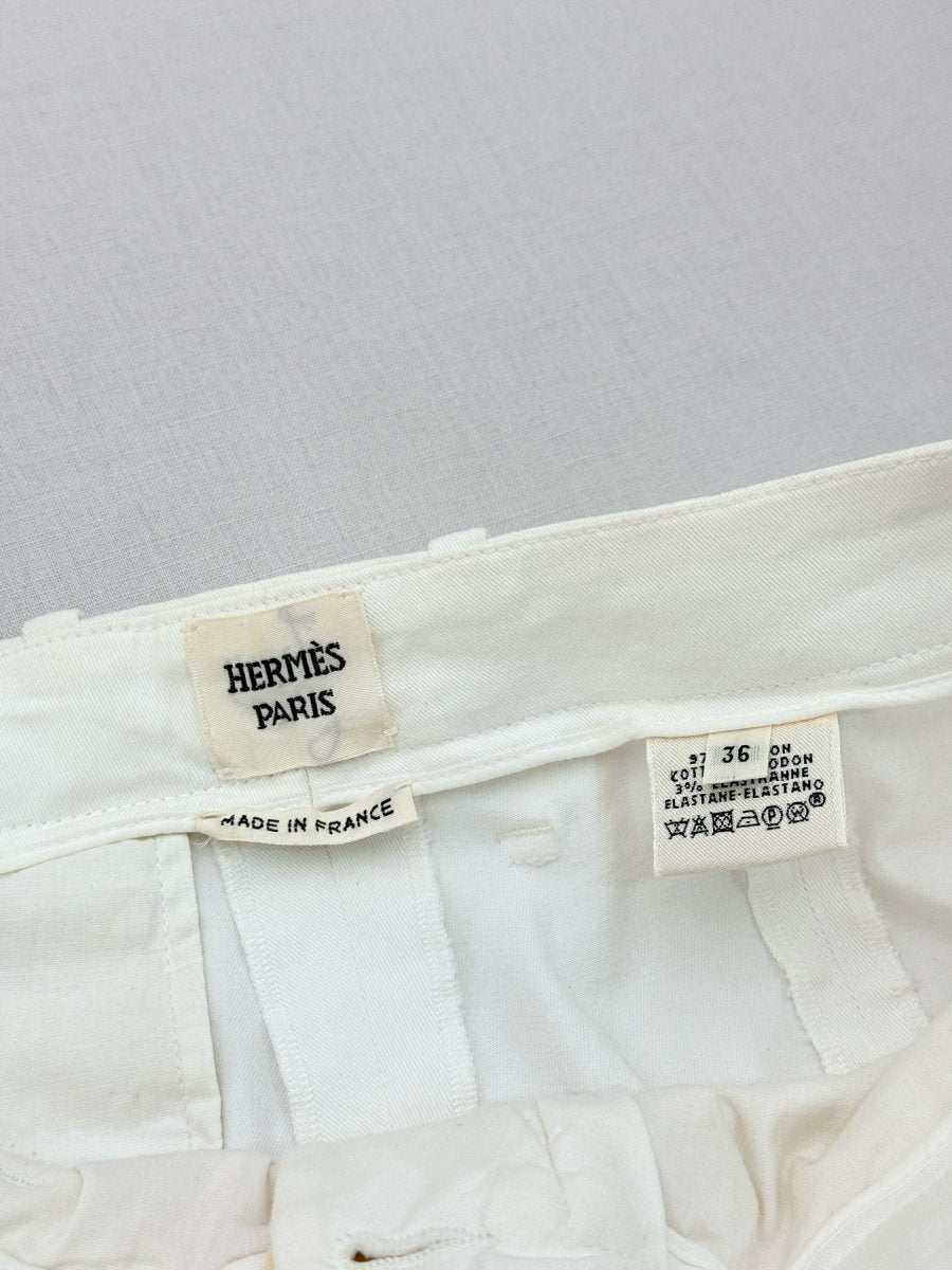 Pre - loved HERMES White Size US 4 Pants at Reems Closet