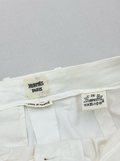 Pre - loved HERMES White Size US 4 Pants at Reems Closet
