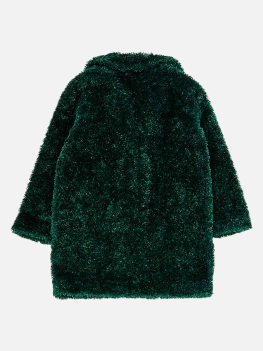 Pre - loved HERNO Faux Fur Green Coat at Reems Closet