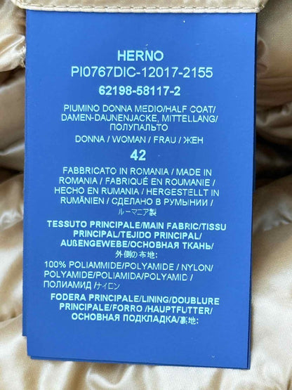 Pre - loved HERNO Gold Size US 8 Coat at Reems Closet