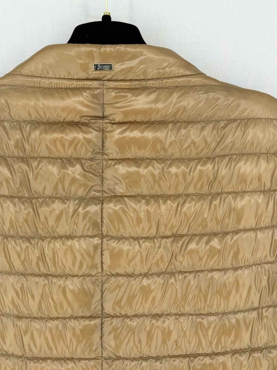 Pre - loved HERNO Gold Size US 8 Coat at Reems Closet
