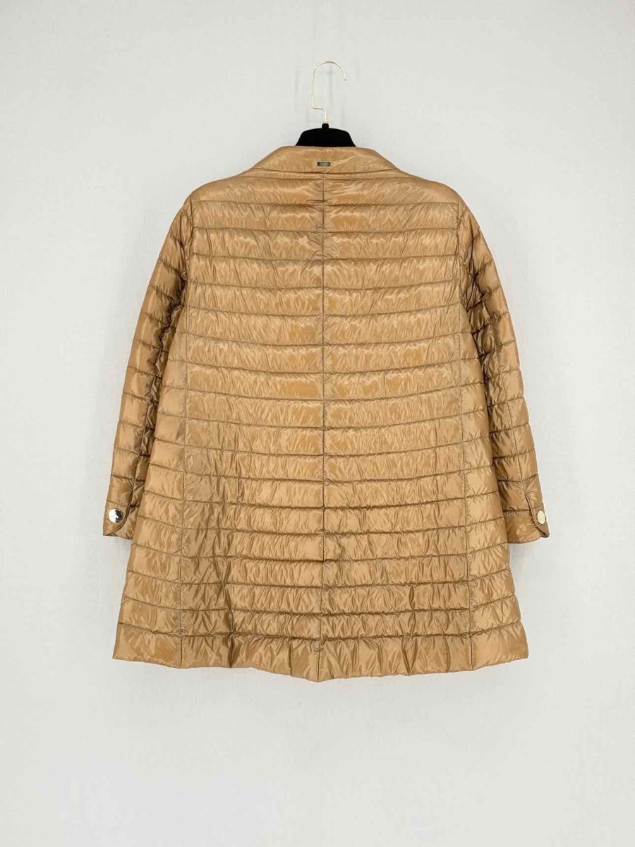 Pre - loved HERNO Gold Size US 8 Coat at Reems Closet