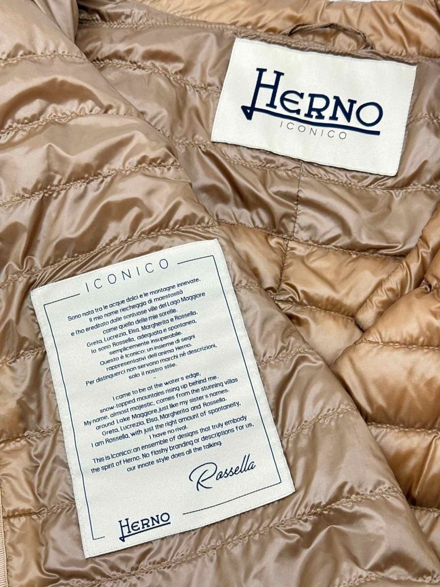 Pre - loved HERNO Gold Size US 8 Coat at Reems Closet