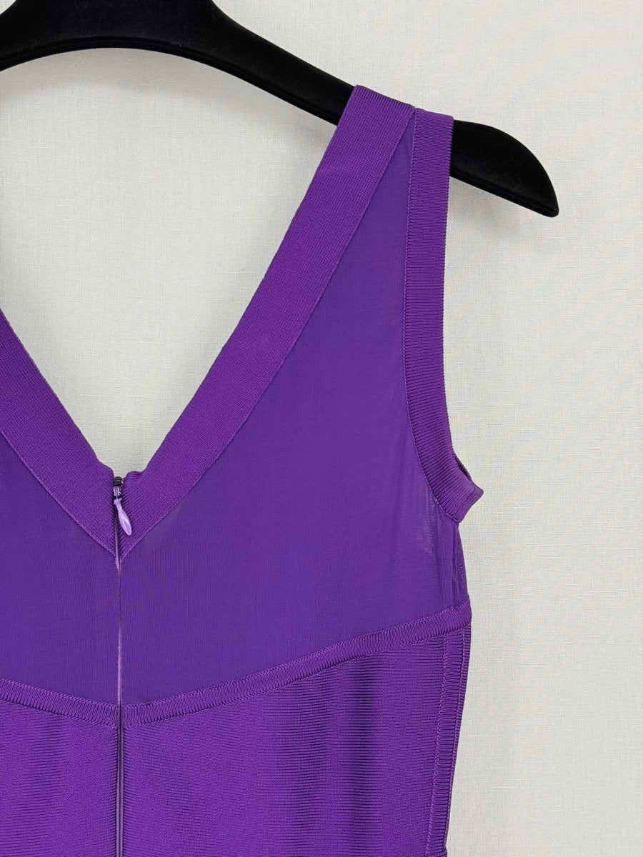 Pre-loved HERVE L. LEROUX Bandage Purple Size US 6 Short Dress at Reems Closet