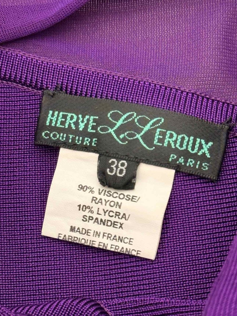 Pre-loved HERVE L. LEROUX Bandage Purple Size US 6 Short Dress at Reems Closet