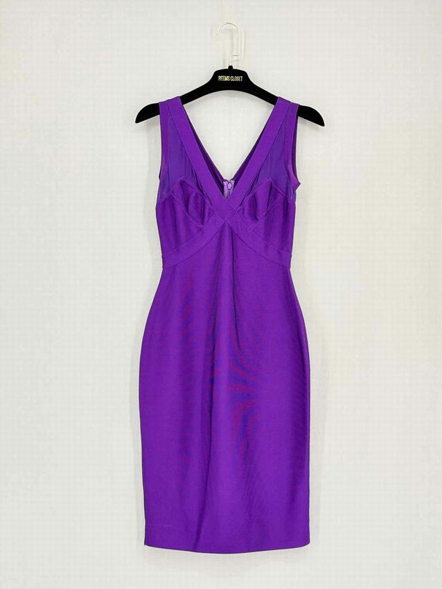 Pre-loved HERVE L. LEROUX Bandage Purple Size US 6 Short Dress at Reems Closet