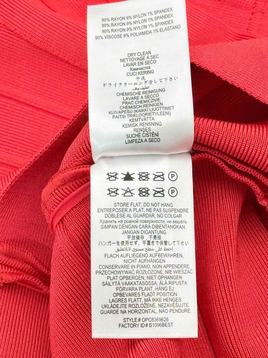Pre-loved HERVE LEGER Bandage Red Size Medium Knee Length Dress at Reems Closet
