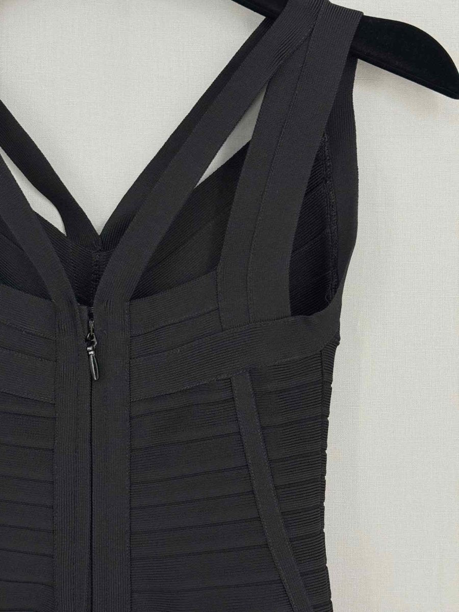 Pre - loved HERVE LEGER Black Bandage Size XSmall Short Dress at Reems Closet