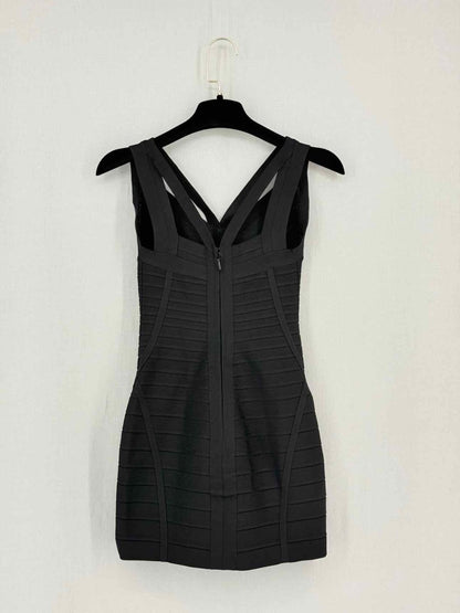 Pre - loved HERVE LEGER Black Bandage Size XSmall Short Dress at Reems Closet