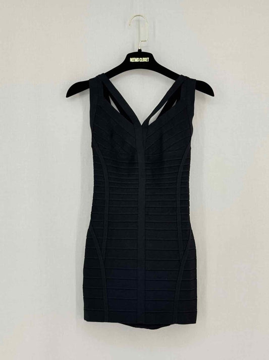 Pre - loved HERVE LEGER Black Bandage Size XSmall Short Dress at Reems Closet