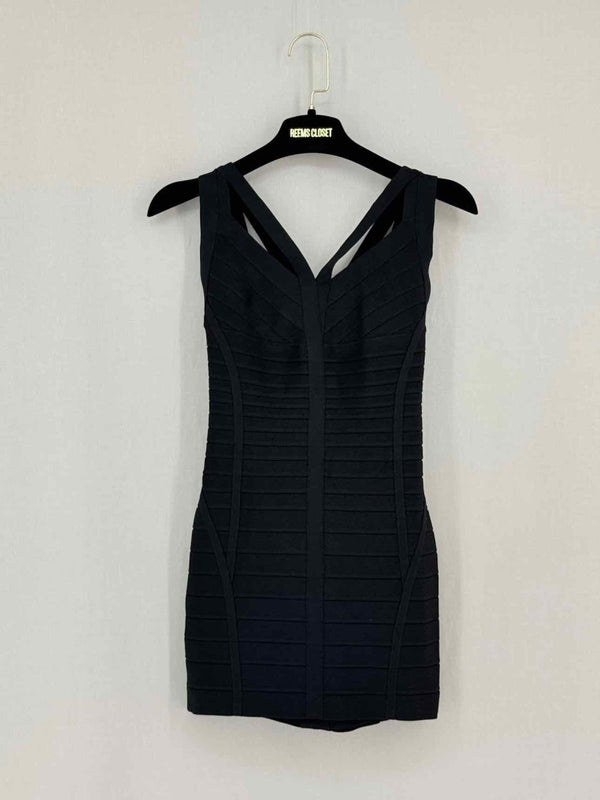 Pre - loved HERVE LEGER Black Bandage Size XSmall Short Dress at Reems Closet