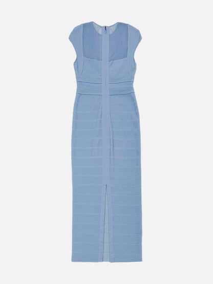 Pre-loved HERVE LEGER Blue Bandage Long Dress from Reems Closet