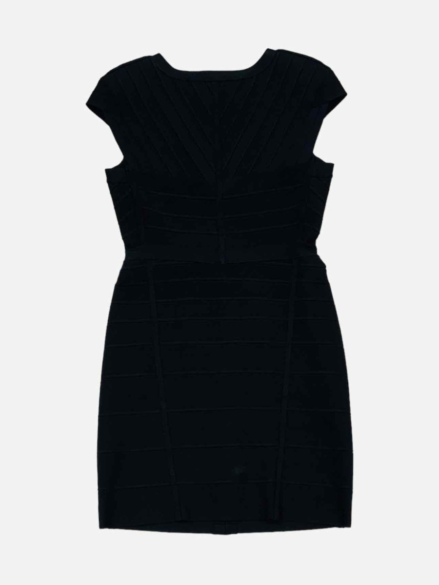 Pre - loved HERVE LEGER Bodycon Black Short Dress at Reems Closet