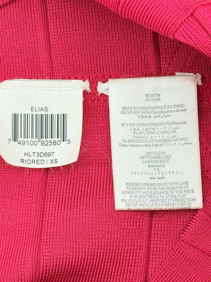 Pre - loved HERVE LEGER Elias Red Bandage Size XSmall Mini Skirt at Reems Closet