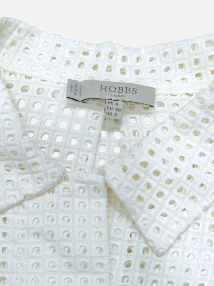 Pre - loved HOBBS Eyelet White Shirt at Reems Closet