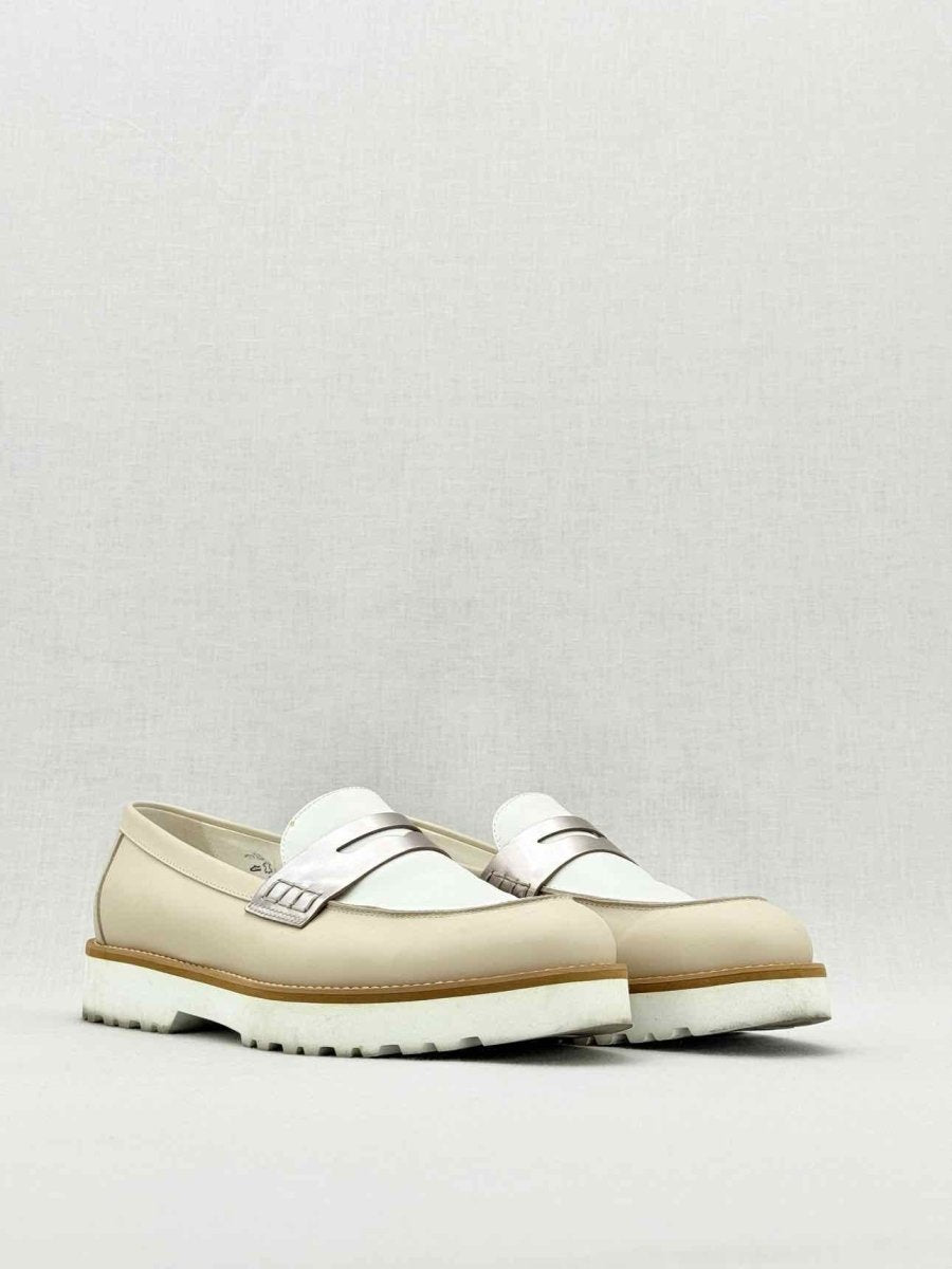 Pre - loved HOGAN Beige & White Size EU 39 Loafers at Reems Closet