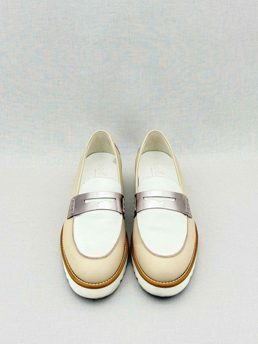 Pre - loved HOGAN Beige & White Size EU 39 Loafers at Reems Closet