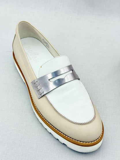 Pre - loved HOGAN Beige & White Size EU 39 Loafers at Reems Closet