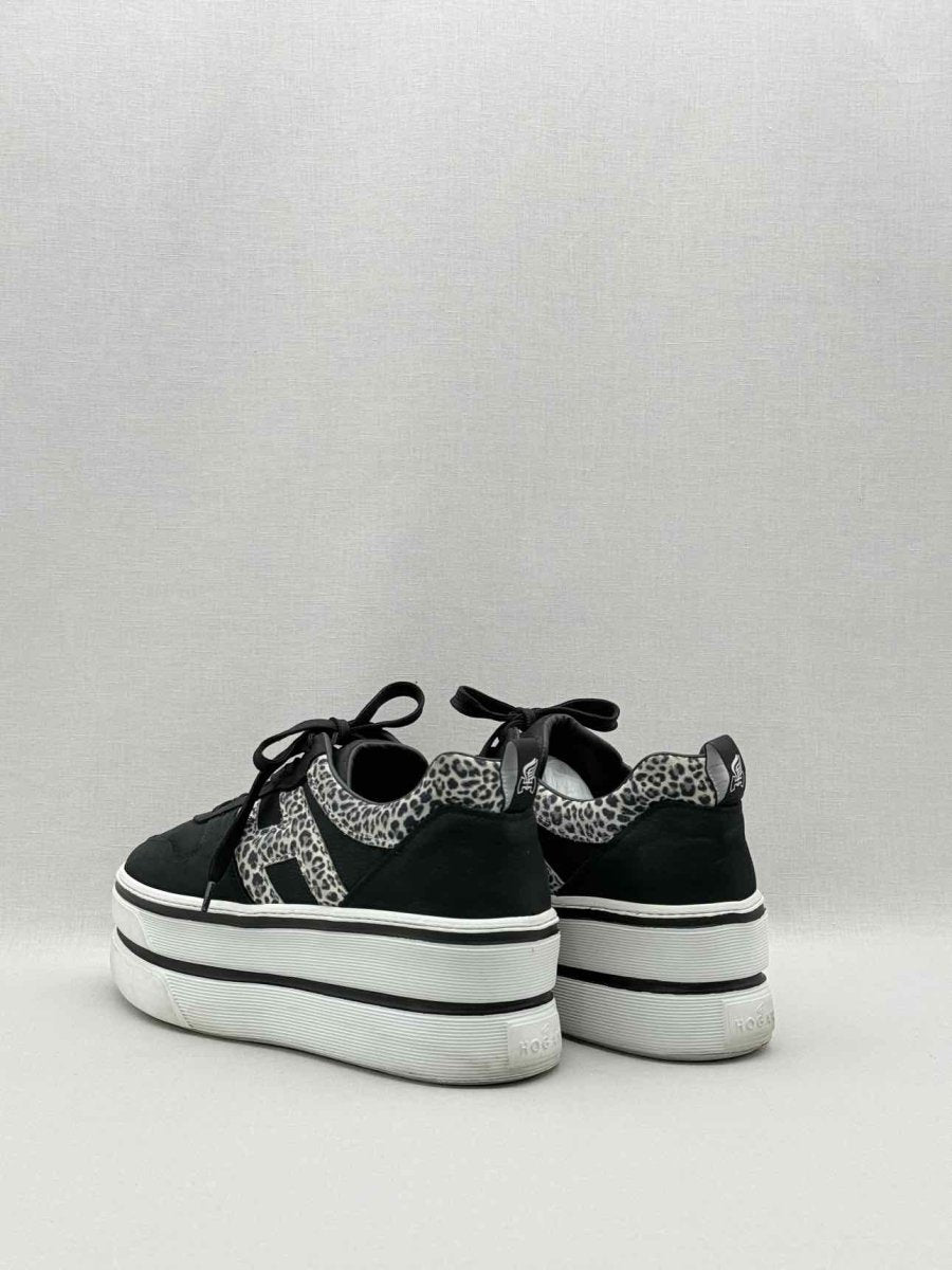 Pre-loved HOGAN H449 Black & White Leopard Size EU 40 Sneakers at Reems Closet