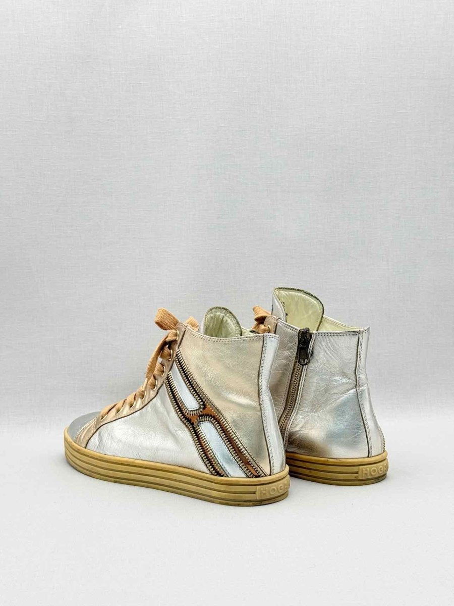 Pre-loved HOGAN Rebel Silver & Gold Size EU 38.5 Sneakers at Reems Closet