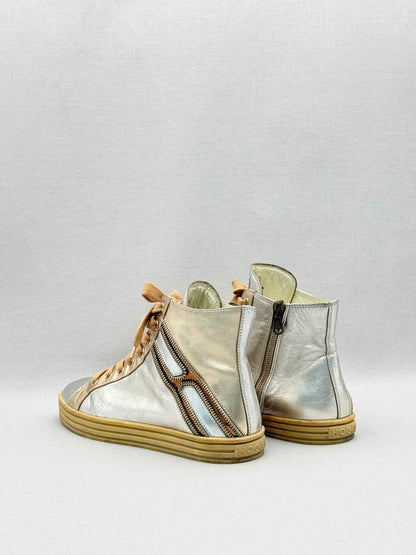 Pre-loved HOGAN Rebel Silver & Gold Size EU 38.5 Sneakers at Reems Closet