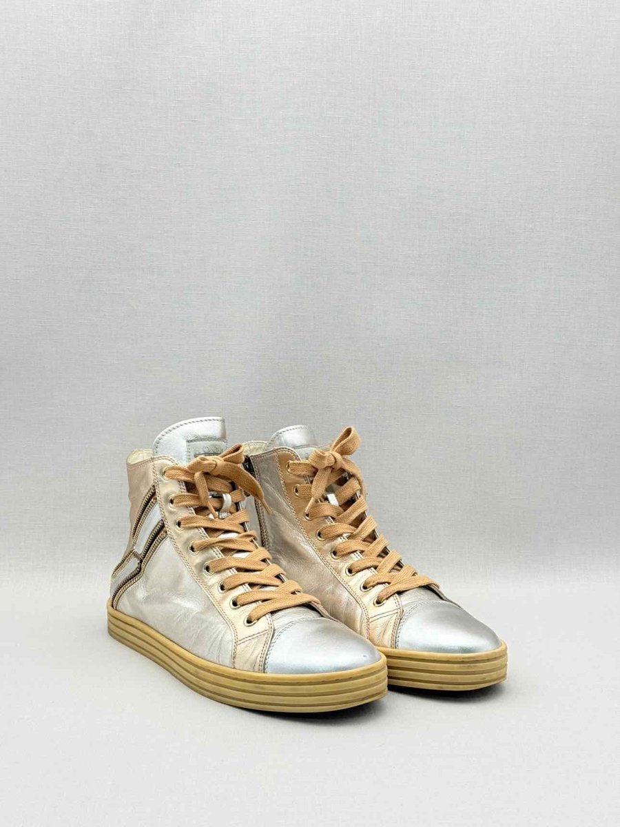 Pre-loved HOGAN Rebel Silver & Gold Size EU 38.5 Sneakers at Reems Closet