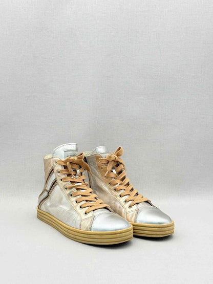 Pre-loved HOGAN Rebel Silver & Gold Size EU 38.5 Sneakers at Reems Closet