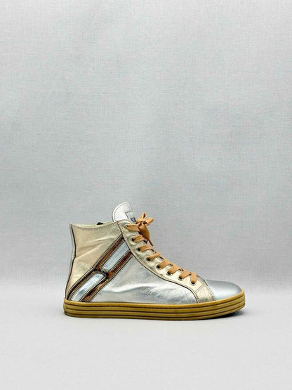 Pre-loved HOGAN Rebel Silver & Gold Size EU 38.5 Sneakers at Reems Closet