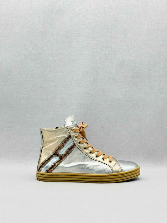 Pre-loved HOGAN Rebel Silver & Gold Size EU 38.5 Sneakers at Reems Closet