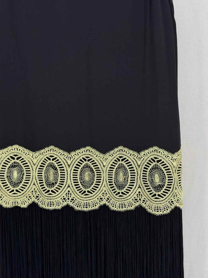 Pre - loved HOSS INTROPIA Black & Gold Size US 10 Short Dress at Reems Closet