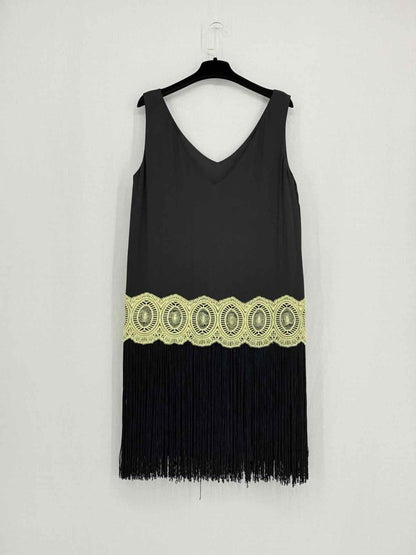 Pre - loved HOSS INTROPIA Black & Gold Size US 10 Short Dress at Reems Closet