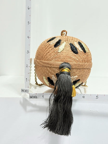 Pre - loved HOSS INTROPIA Brown Woven Crossbody at Reems Closet