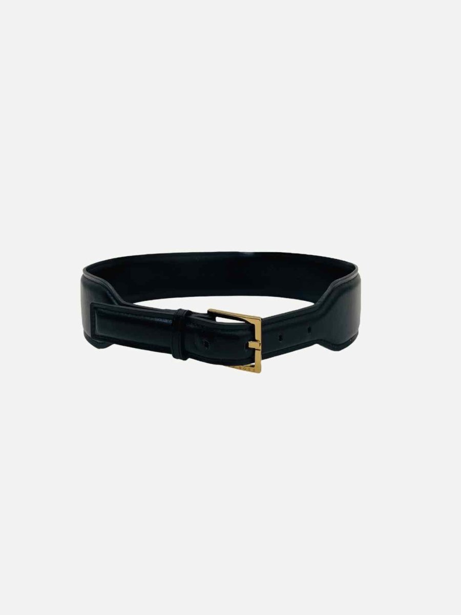 Pre - loved HUGO BOSS Wide Black Belt at Reems Closet