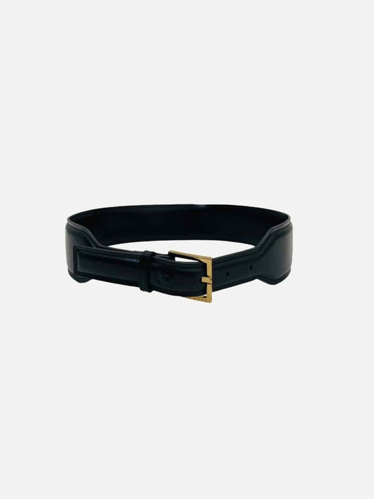 Pre - loved HUGO BOSS Wide Black Belt at Reems Closet